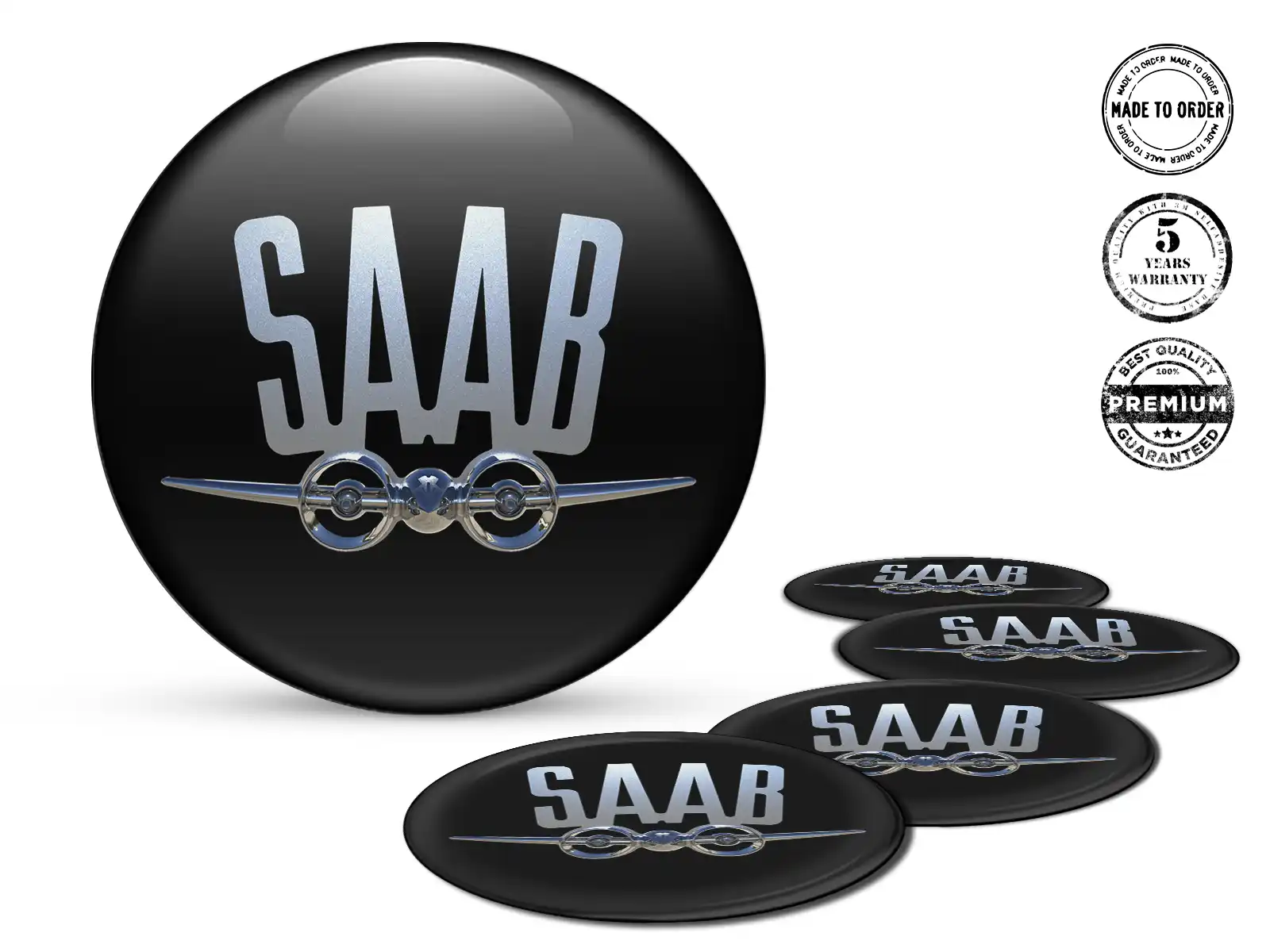 Saab Gewölbtes Label Variante Perfekt für Felgen